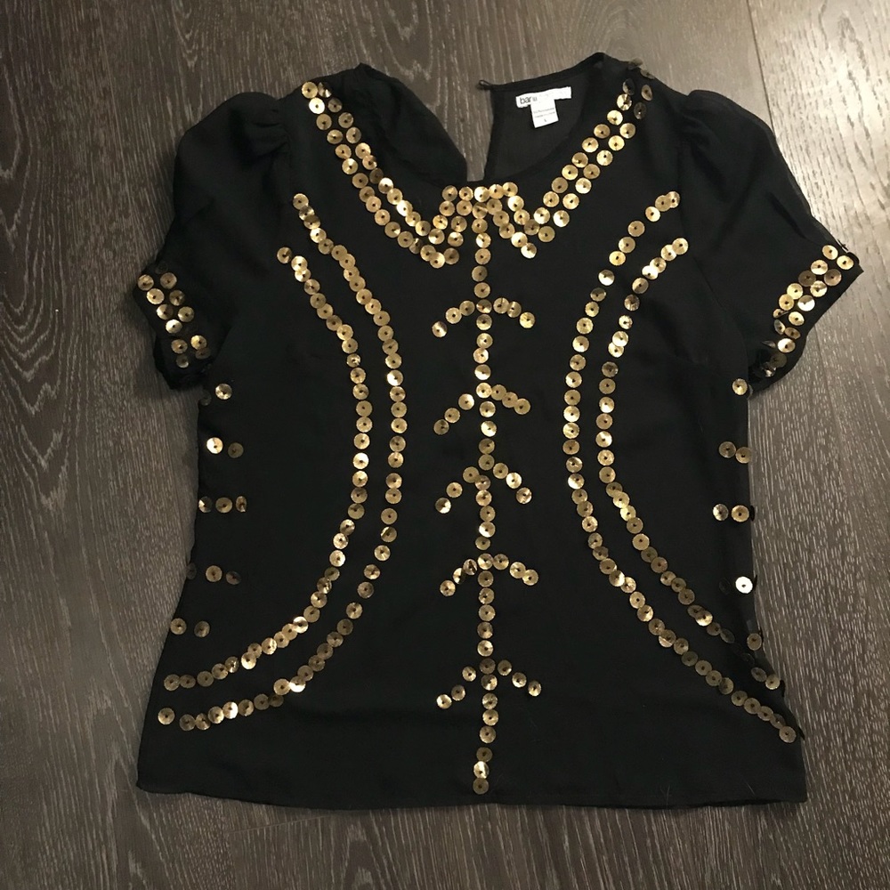 Bar III sheer embellished top. Worn a few times!